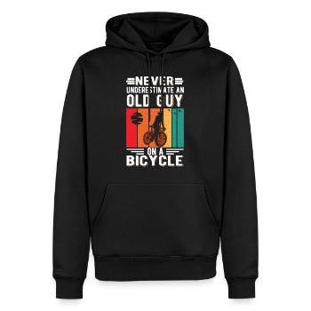 Fahrrad Alter Mann Fahrradtour Radfahrer - Männer Premium Bio Hoodie - Schwarz - Vorne - Nico (187cm)