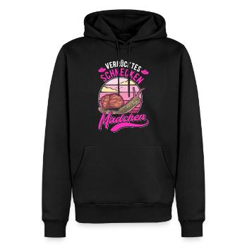 Verrücktes Schnecken Mädchen - Männer Premium Bio Hoodie - Schwarz - Vorne - Nico (187cm)