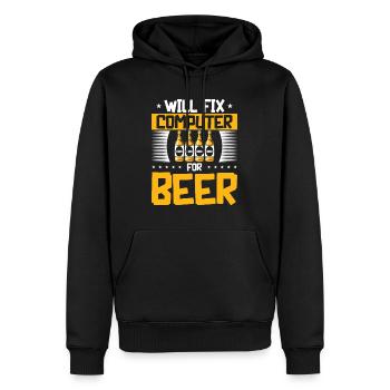 Will Fix Computer Beer Programmierer IT Support - Männer Premium Bio Hoodie - Schwarz - Vorne - Nico (187cm)