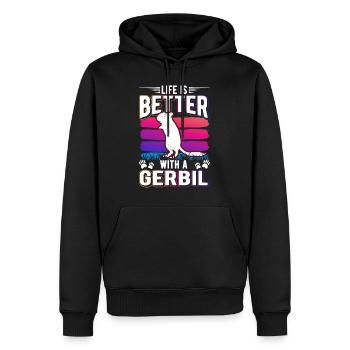 La vie est meilleure avec une gerbille de rat de course Gerbil - Sweat à capuche Premium bio Homme - noir - Devant - Nico (187cm)
