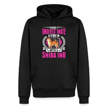 Shiba Inu Besitzerin - Männer Premium Bio Hoodie - Schwarz - Vorne - Nico (187cm)
