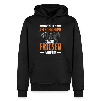 Friesen Pferd Parfüm Friesenpferd - Männer Premium Bio Hoodie - Schwarz - Vorne - Nico (187cm)