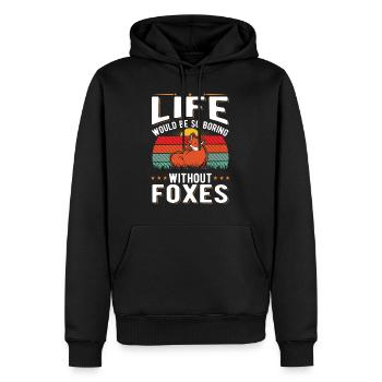 La vie serait si ennuyeuse sans Foxes Fuchs - Sweat à capuche Premium bio Homme - noir - Devant - Nico (187cm)