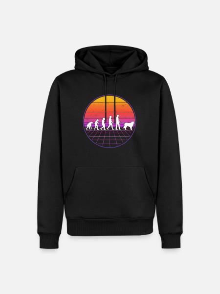 Kuvasz Evolution Rétro - Sweat à capuche Premium bio Homme - noir