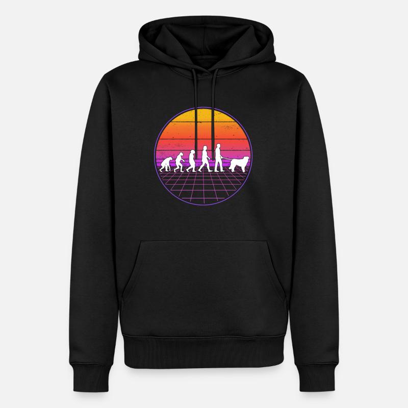 Kuvasz Evolution Rétro - Sweat à capuche Premium bio Homme - noir