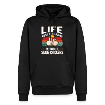 Silk Chicken Gift Silke Chicken - Men’s Premium Organic Hoodie - black - Front - Nico (187cm)