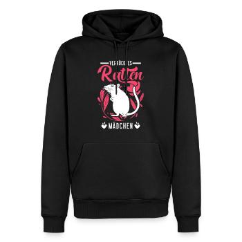 Verrücktes Ratten Mädchen - Männer Premium Bio Hoodie - Schwarz - Vorne - Nico (187cm)