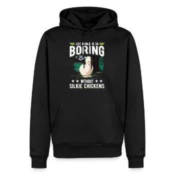 La vie serait si ennuyeuse sans Silkie Chickens - Sweat à capuche Premium bio Homme - noir - Devant - Nico (187cm)