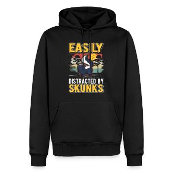 Facilement distrait par Skunks Skunks Skunk - Sweat à capuche Premium bio Homme - noir - Devant - Nico (187cm)