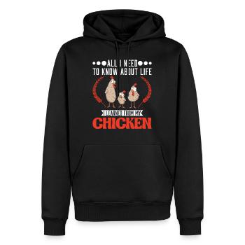 Chicken Saying Chicken Chicken Chicken - Men’s Premium Organic Hoodie - black - Front - Nico (187cm)