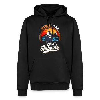 Les mouffettes sont mes animaux spirituels Les mouffettes - Sweat à capuche Premium bio Homme - noir - Devant - Nico (187cm)