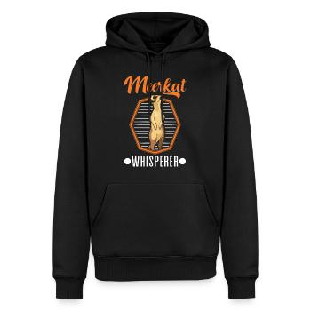 Meerkat Whisperer Erdmännchen Flüsterer - Sweat à capuche Premium bio Homme - noir - Devant - Nico (187cm)