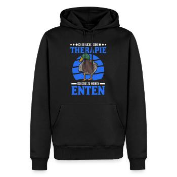 Éleveur de canards - Sweat à capuche Premium bio Homme - noir - Devant - Nico (187cm)