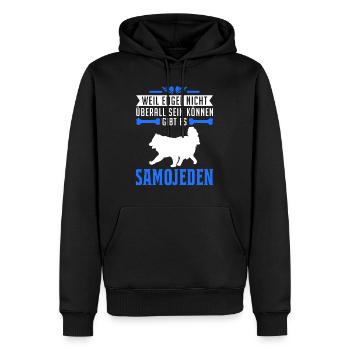 Samojede Engel Schlittenhund - Männer Premium Bio Hoodie - Schwarz - Vorne - Nico (187cm)