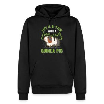 La vie est meilleure avec un cochon d’Inde Meerschweinchen - Sweat à capuche Premium bio Homme - noir - Devant - Nico (187cm)