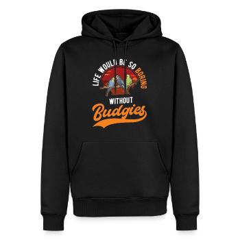 Budgerigar Cadeau Welli Perruche - Sweat à capuche Premium bio Homme - noir - Devant - Nico (187cm)