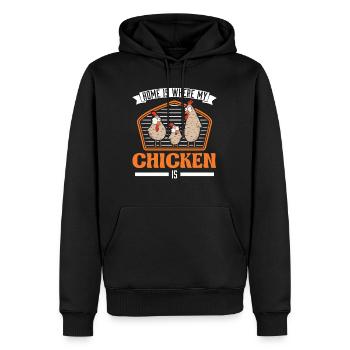 Home is where my Chicken is Chickens - Men’s Premium Organic Hoodie - black - Front - Nico (187cm)
