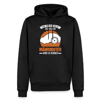 Mähroboter Rasenmähroboter - Männer Premium Bio Hoodie - Schwarz - Vorne - Nico (187cm)