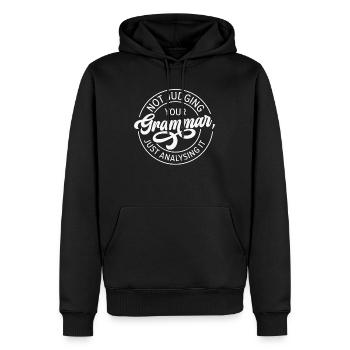 Étudiant professeur de police de grammaire anglaise - Sweat à capuche Premium bio Homme - noir - Devant - Nico (187cm)