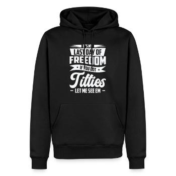 Célibataire Drinking Freedom Titties - Sweat à capuche Premium bio Homme - noir - Devant - Nico (187cm)