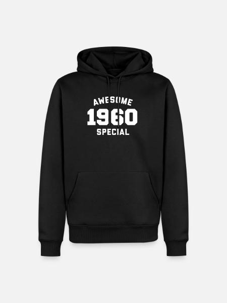 Funny Birthday Awesome Special 1960 - Men’s Premium Organic Hoodie - black