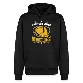 Wallologue professionnel Maître Maçon Maurer - Sweat à capuche Premium bio Homme - noir - Devant - Nico (187cm)