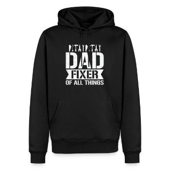 Dad Carpenter Woodworker Woodworking - Men’s Premium Organic Hoodie - black - Front - Nico (187cm)