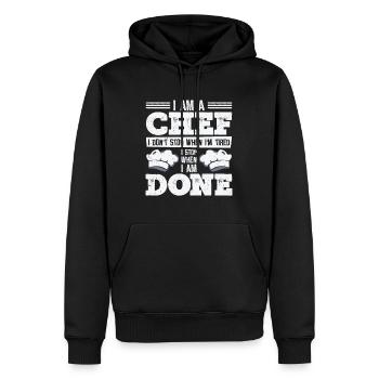 Chef Cuisine Repas Chefs culinaires - Sweat à capuche Premium bio Homme - noir - Devant - Nico (187cm)