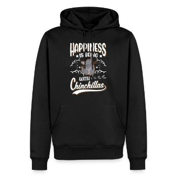 Happiness is being with Chinchillas - Männer Premium Bio Hoodie - Schwarz - Vorne - Nico (187cm)