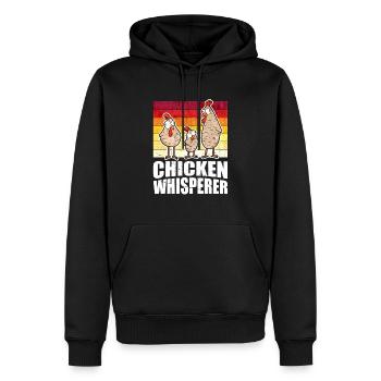 Hühner Flüsterer Chuchoteur de poulet - Sweat à capuche Premium bio Homme - noir - Devant - Nico (187cm)