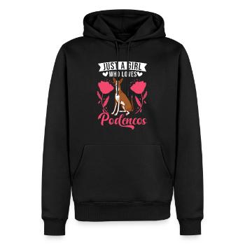 Juste une fille qui aime Podencos Girls - Sweat à capuche Premium bio Homme - noir - Devant - Nico (187cm)