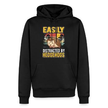 Facilement distrait par Hedgehogs Hedgehog - Sweat à capuche Premium bio Homme - noir - Devant - Nico (187cm)