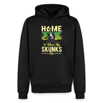 Home is where my Skunks are Stinktier - Männer Premium Bio Hoodie - Schwarz - Vorne - Nico (187cm)