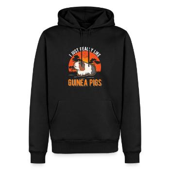 J’aime beaucoup les cochons d’Inde Meerschweinchen - Sweat à capuche Premium bio Homme - noir - Devant - Nico (187cm)