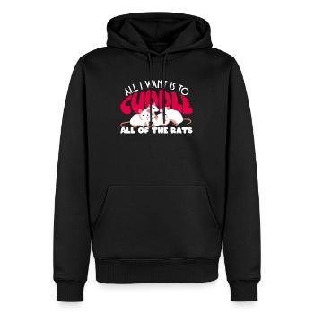 Rat Cuddling Rodent Cuddle Rat Lovers - Männer Premium Bio Hoodie - Schwarz - Vorne - Nico (187cm)
