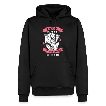 Divination Intuition Tarot Cartes Voyance - Sweat à capuche Premium bio Homme - noir - Devant - Nico (187cm)