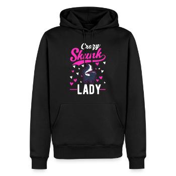Crazy Skunk lady Stinktier - Männer Premium Bio Hoodie - Schwarz - Vorne - Nico (187cm)