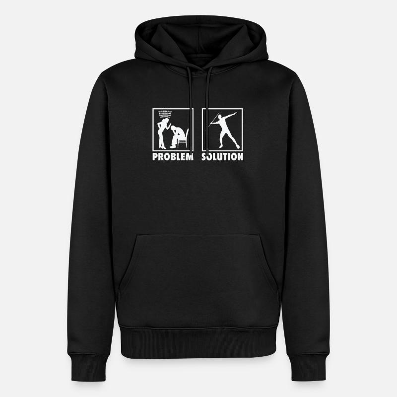 Athletics Athletes Statement Problem Solution. - Männer Premium Bio Hoodie - Schwarz