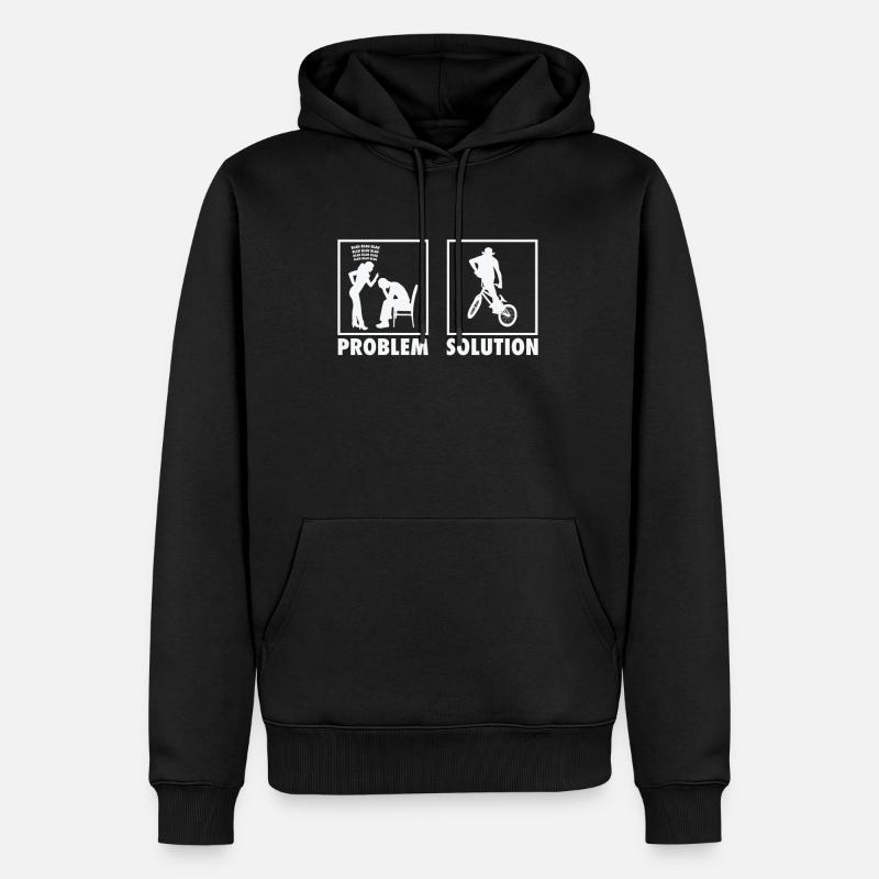 BMX Bikers Statement Problem Solution. - Männer Premium Bio Hoodie - Schwarz