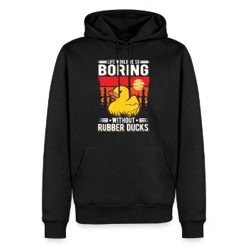 Canard en caoutchouc Cadeau Canard Grinçant Canard Bain Canard - Sweat à capuche Premium bio Homme - noir - Devant - Nico (187cm)