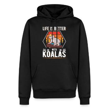 Life is better with Koalas Koala Bear - Men’s Premium Organic Hoodie - black - Front - Nico (187cm)