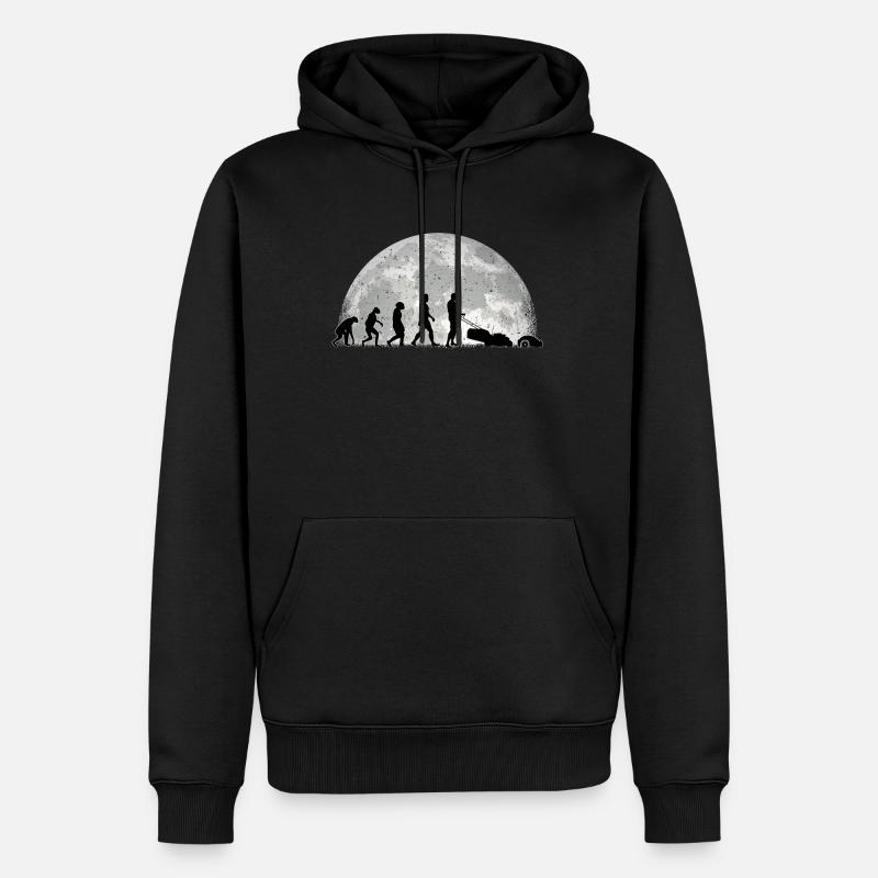 Mähroboter Evolution Mond Rasenroboter - Männer Premium Bio Hoodie - Schwarz