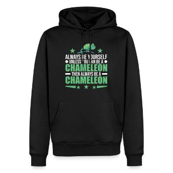 Soyez toujours vous-même à moins que vous ne puissiez être un caméléon - Sweat à capuche Premium bio Homme - noir - Devant - Nico (187cm)
