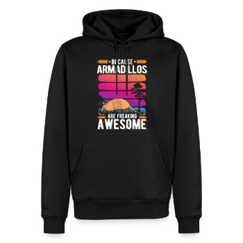 Parce que les tatous sont des tatous géniaux effrayants - Sweat à capuche Premium bio Homme - noir - Devant - Nico (187cm)