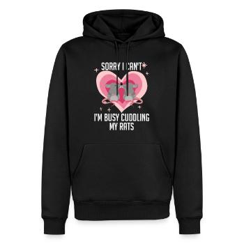 Rat Cuddling Pet Owner Rodent Rat Lovers - Männer Premium Bio Hoodie - Schwarz - Vorne - Nico (187cm)