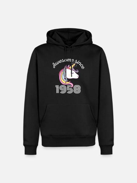 Funny Birthday Awesome Since 1958 - Men’s Premium Organic Hoodie - black