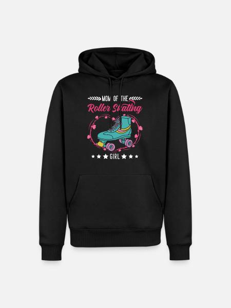 Rollschuh Mädchen Mama Rollkunstlauf - Männer Premium Bio Hoodie - Schwarz