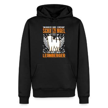 Leonberger Schutzengel - Männer Premium Bio Hoodie - Schwarz - Vorne - Nico (187cm)