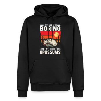 La vie serait si ennuyeuse sans les opossums - Sweat à capuche Premium bio Homme - noir - Devant - Nico (187cm)