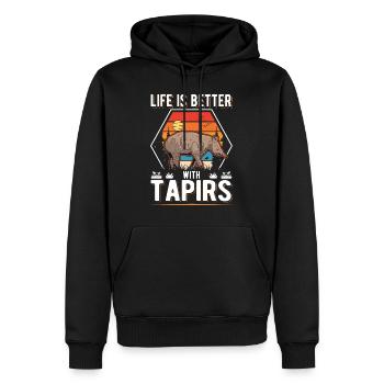 Life is better with Tapirs - Männer Premium Bio Hoodie - Schwarz - Vorne - Nico (187cm)
